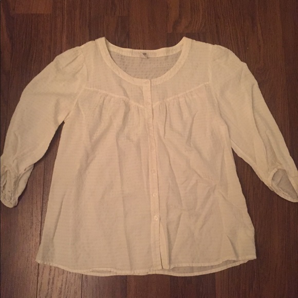 White blouse w light checkered pattern - Picture 1 of 1
